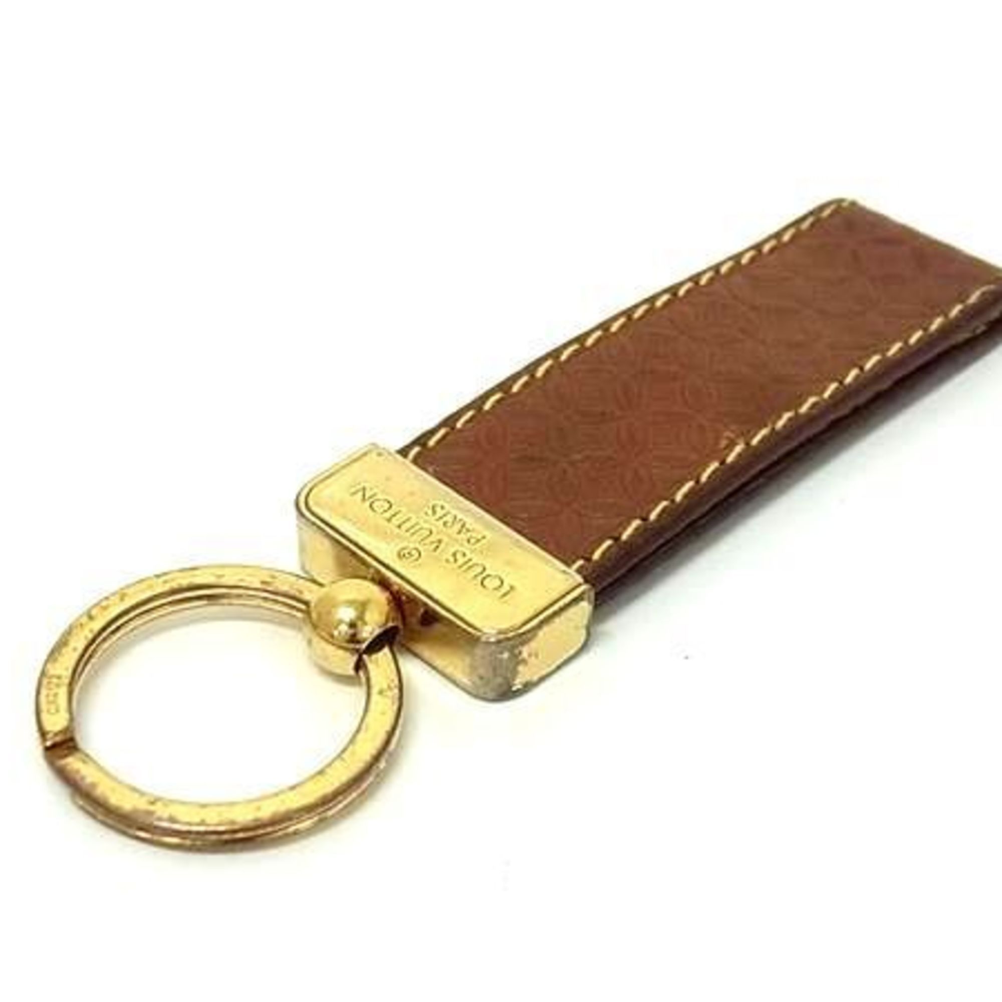 Louis Vuitton LOUIS VUITTON Monogram Porte-Clés Dragonne Keychain M66785 Brown Leather Flower Pattern for Men and Women Size ONE SIZE - 2 Thumbnail