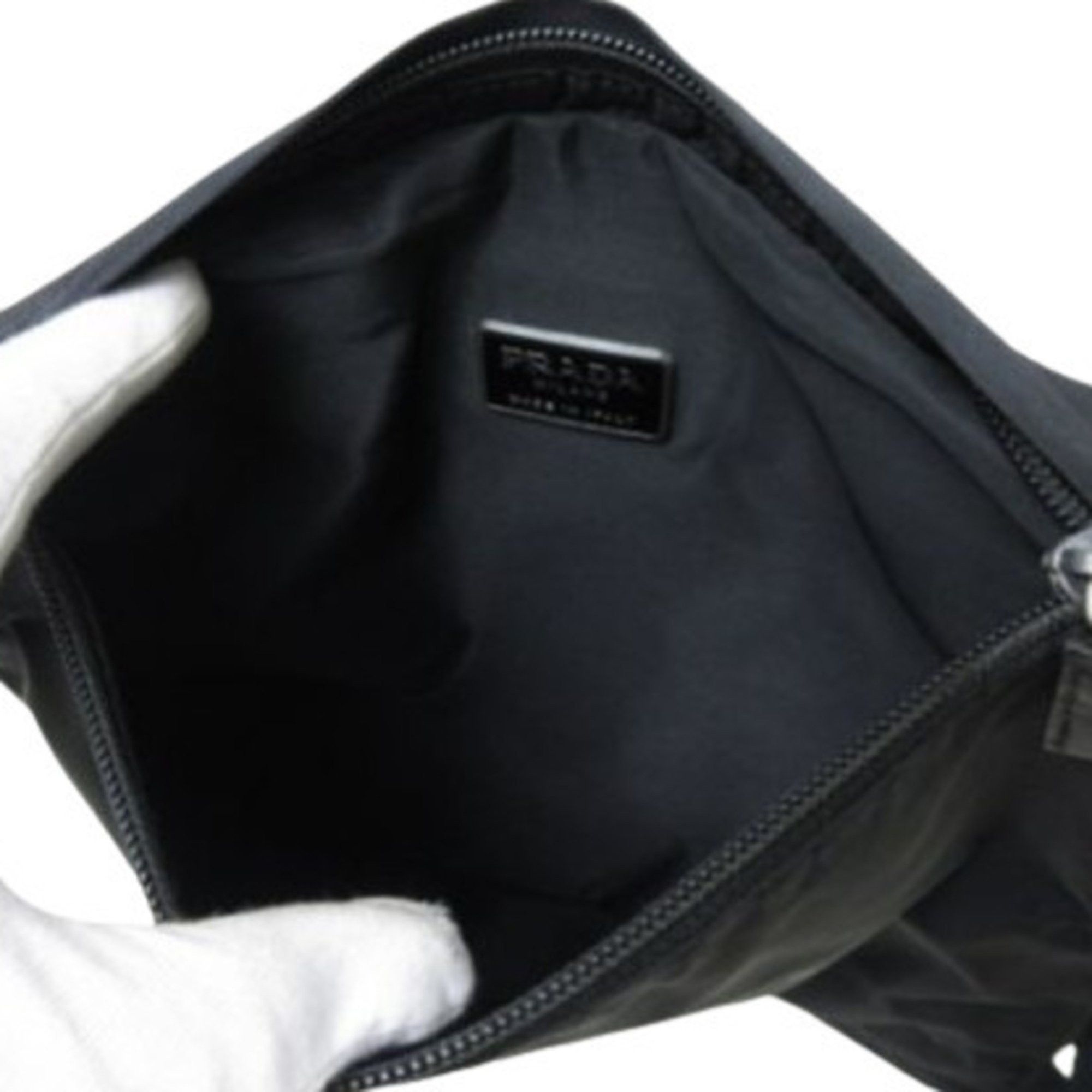 Prada PRADA Triangle Shoulder Bag - Black Nylon and Leather, Men's Women's, No Gusset, Mark Size ONE SIZE - 8 Thumbnail
