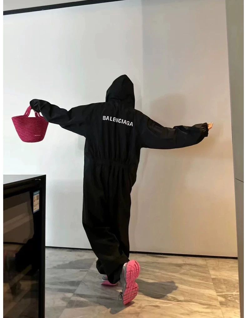 Balenciaga black nylon jumpsuit by balenciaga Size 24" / US 00 / IT 34 - 4 Thumbnail