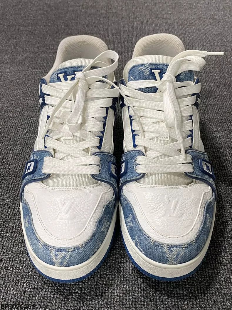 Louis Vuitton louis vuitton blue white trainer shoes Size US 15 / EU 48 - 2 Thumbnail