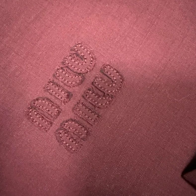 Miu Miu Miu Miu Burgundy Embroidered Logo Jacket Size L / US 10 / IT 46 - 3 Thumbnail