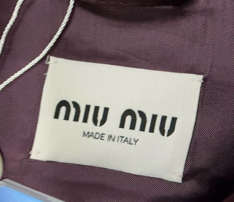 Miu Miu Miu Miu Burgundy Embroidered Logo Jacket Size L / US 10 / IT 46 - 2 Thumbnail