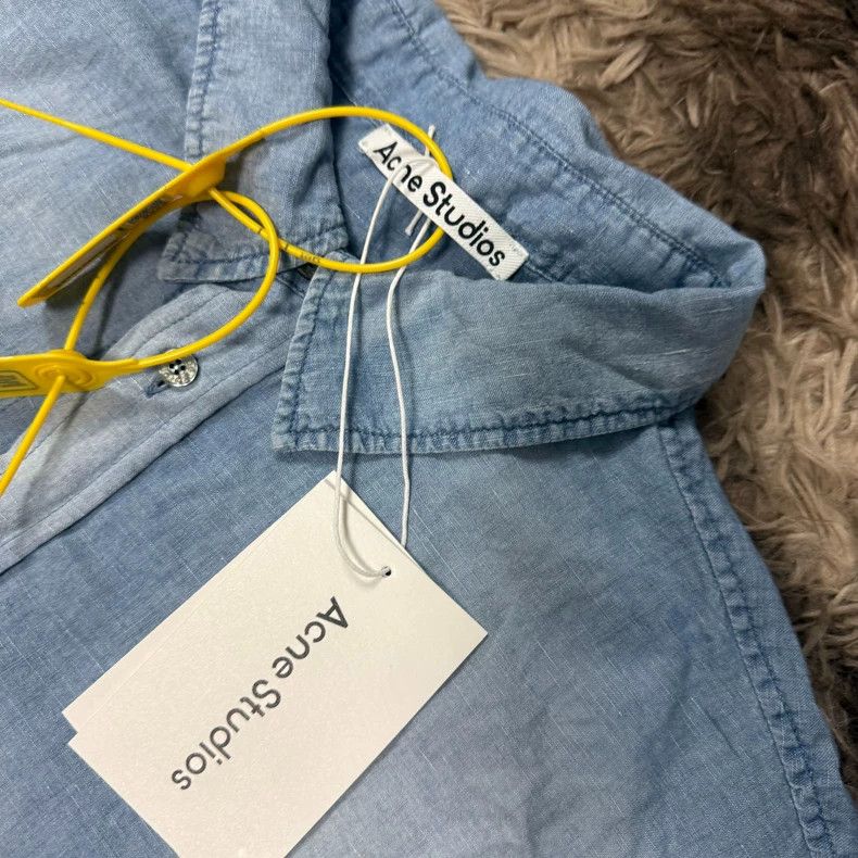 Acne Studios Acne Studios 1996 Denim Short Sleeve Shirt Size US XL / EU 56 / 4 - 4 Thumbnail