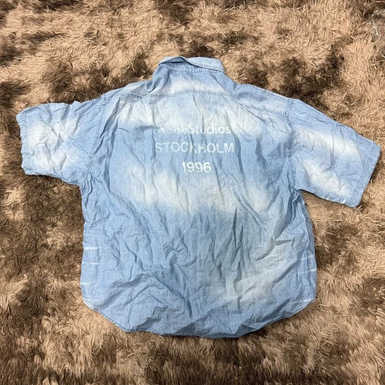 Acne Studios Acne Studios 1996 Denim Short Sleeve Shirt Size US XL / EU 56 / 4 - 2 Thumbnail