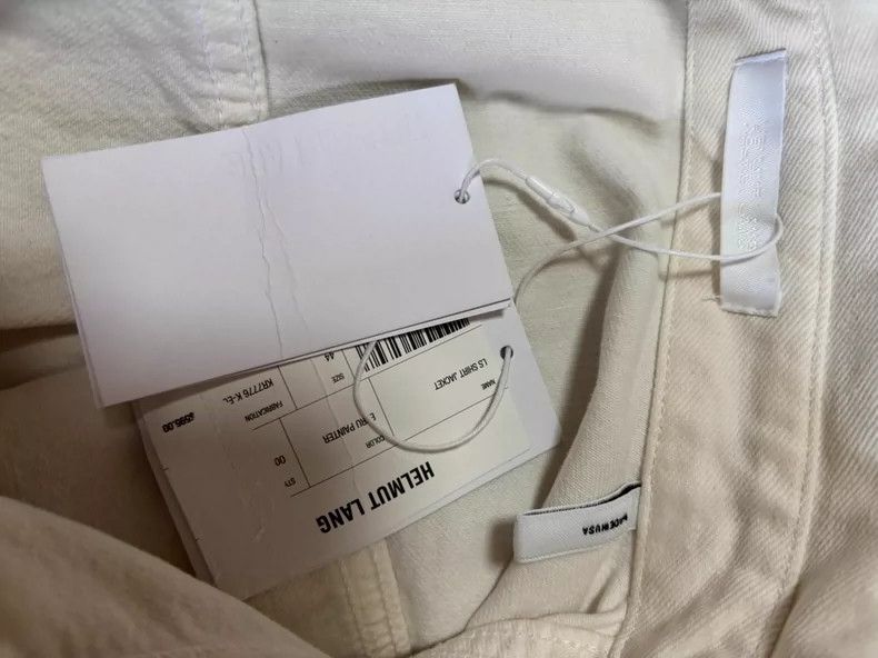 Helmut Lang Helmut Lang Distressed Ink White Shirt Jacket Size US XL / EU 56 / 4 - 4 Thumbnail