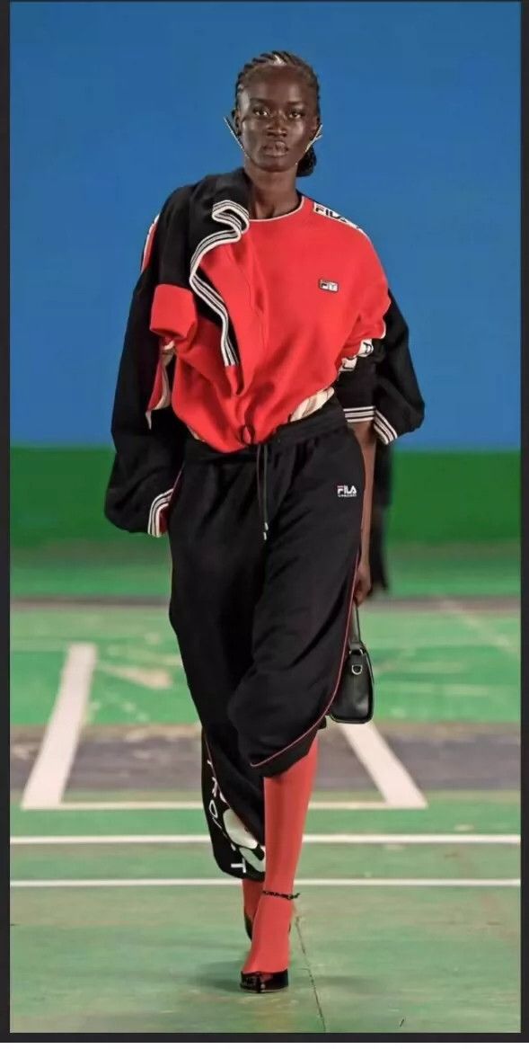 Y/Project Y/PROJECT FILA Black Wide-Leg Sweatpants Size US 32 / EU 48 - 7 Thumbnail