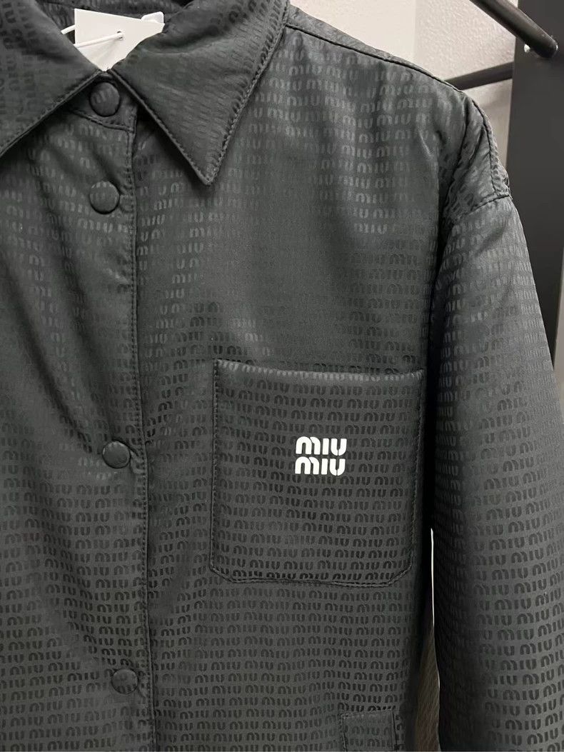 Miu Miu miumiu dark pattern logo cotton coat Size US L / EU 52-54 / 3 - 3 Thumbnail