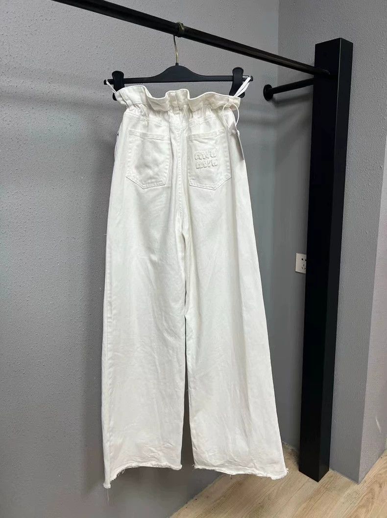 Miu Miu miumiu white wide-leg jeans Size 24" / US 00 / IT 34 - 2 Thumbnail