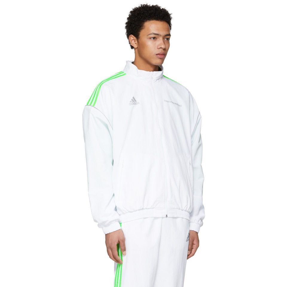 Gosha Rubchinskiy Gosh Rubchinskiy x Adidas Track Jacket White and Lime Green Grailed