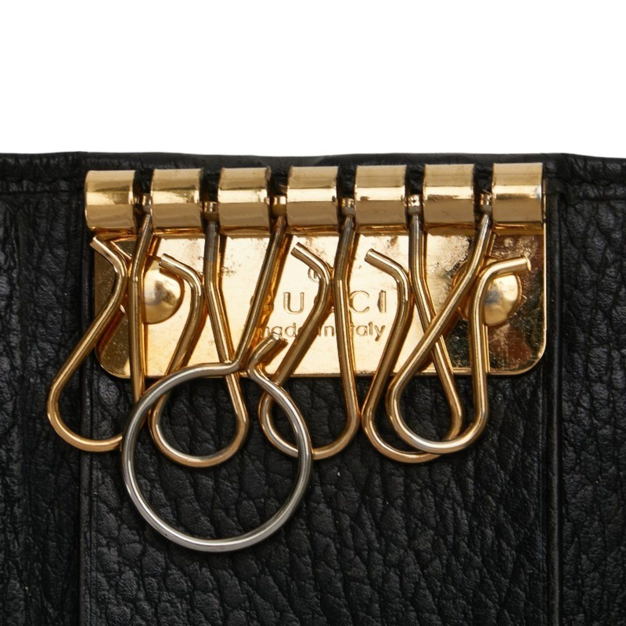 Gucci Gucci GG Marmont 6-ring key case 456118 Black Leather Women's GUCCI Size ONE SIZE - 10 Thumbnail