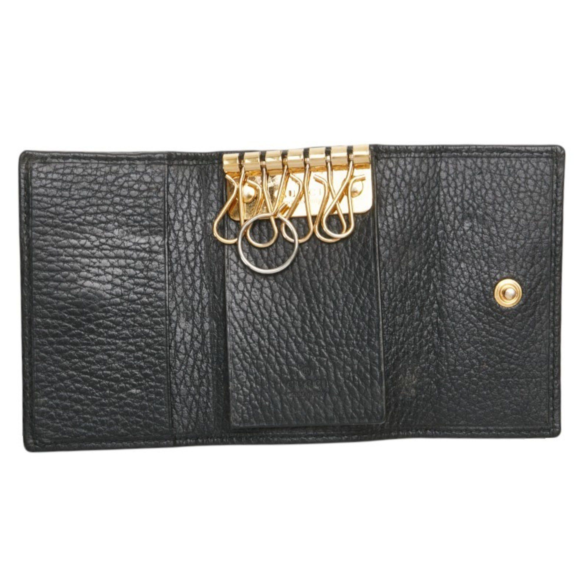 Gucci Gucci GG Marmont 6-ring key case 456118 Black Leather Women's GUCCI Size ONE SIZE - 9 Thumbnail
