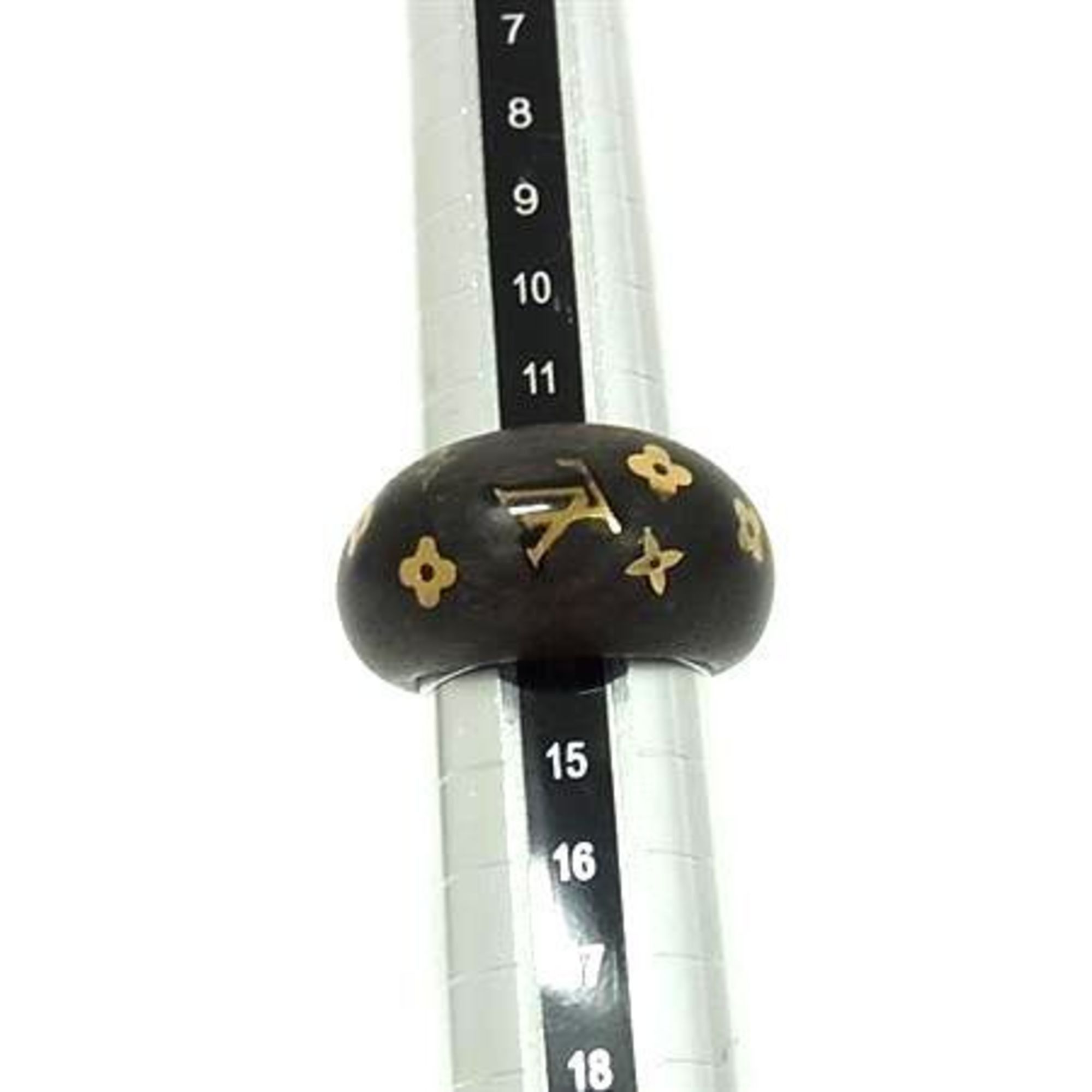 Louis Vuitton LOUIS VUITTON Berg Sylvania Ring M65935 Brown Gold Wood Women's Size ONE SIZE - 3 Thumbnail