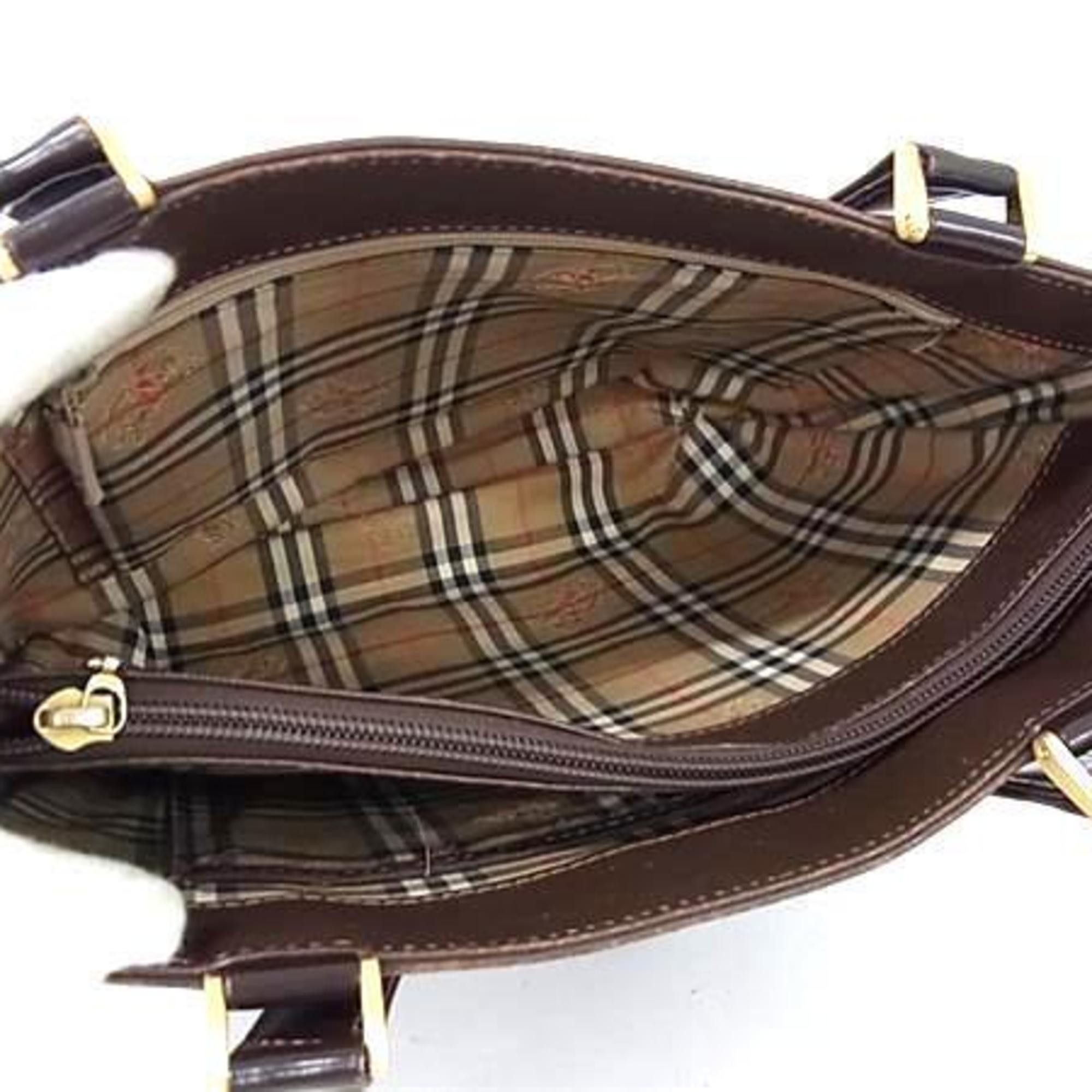 Burberry BURBERRY Women's Brown Leather Handbag Size ONE SIZE - 5 Thumbnail