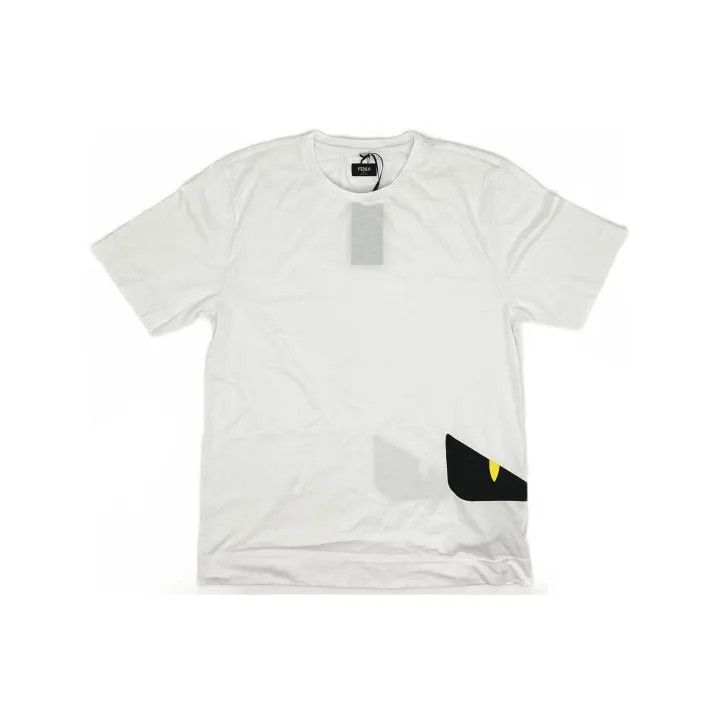 Fendi FEND White Monster Print Casual Short Sleeve T-Shirt 0079 Size US M / EU 48-50 / 2 - 2 Thumbnail