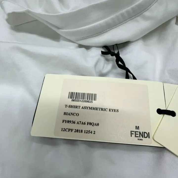 Fendi FEND White Monster Print Casual Short Sleeve T-Shirt 0079 Size US M / EU 48-50 / 2 - 4 Thumbnail