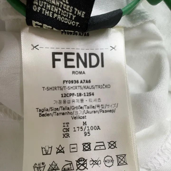 Fendi FEND White Monster Print Casual Short Sleeve T-Shirt 0079 Size US M / EU 48-50 / 2 - 6 Thumbnail