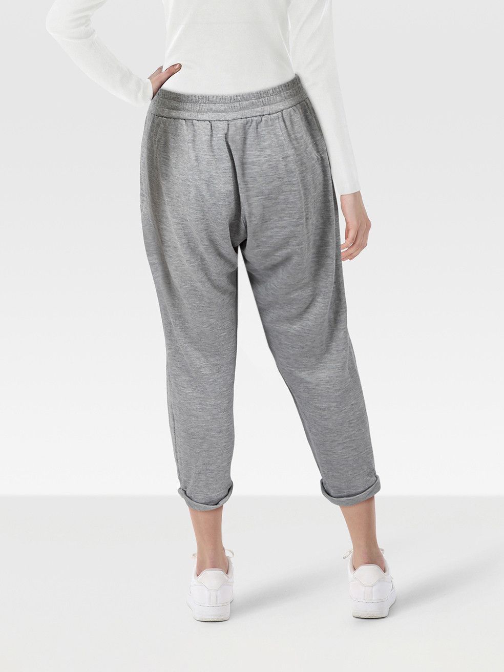 Brunello Cucinelli Grey Jersey Bead Trim Joggers Size 27" / US 4 / IT 40 - 2 Thumbnail