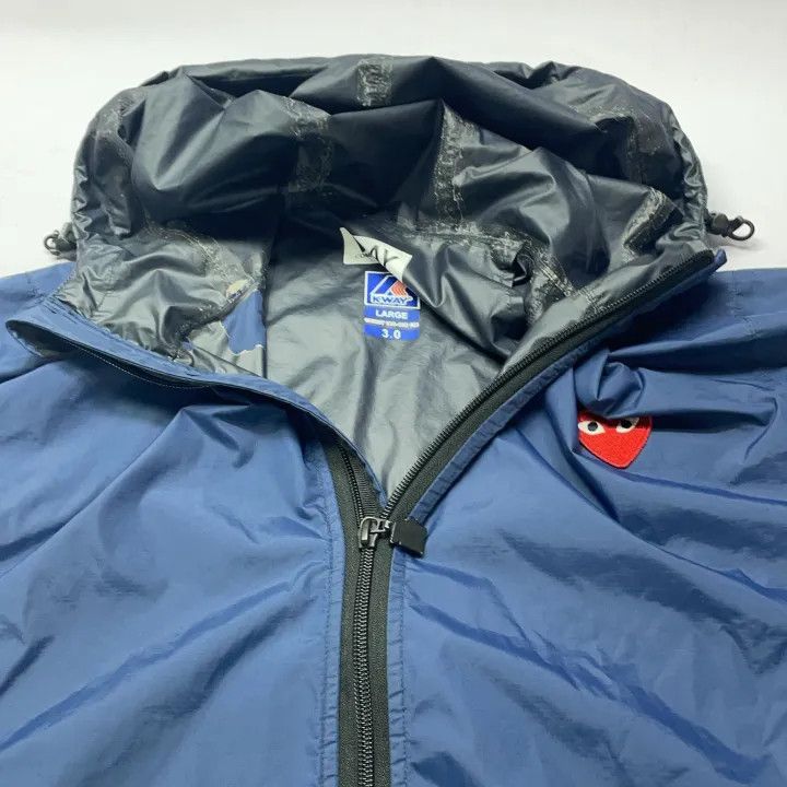 Comme des Garcons Comme des Garçons Play x K-Way Navy Zip Jacket 0079 Size US L / EU 52-54 / 3 - 7 Thumbnail