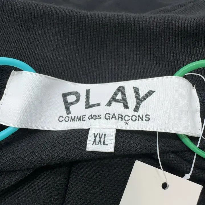 Comme des Garcons PLAY Comme des Garçons Play Black Short Sleeve Polo Shirt 0079 Size US XXL / EU 58 / 5 - 2 Thumbnail