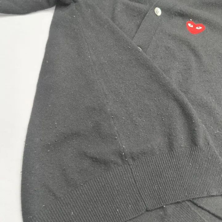 Comme des Garcons PLAY Comme des Garçons Play Black Wool Cardigan 0079 Size US L / EU 52-54 / 3 - 15 Thumbnail