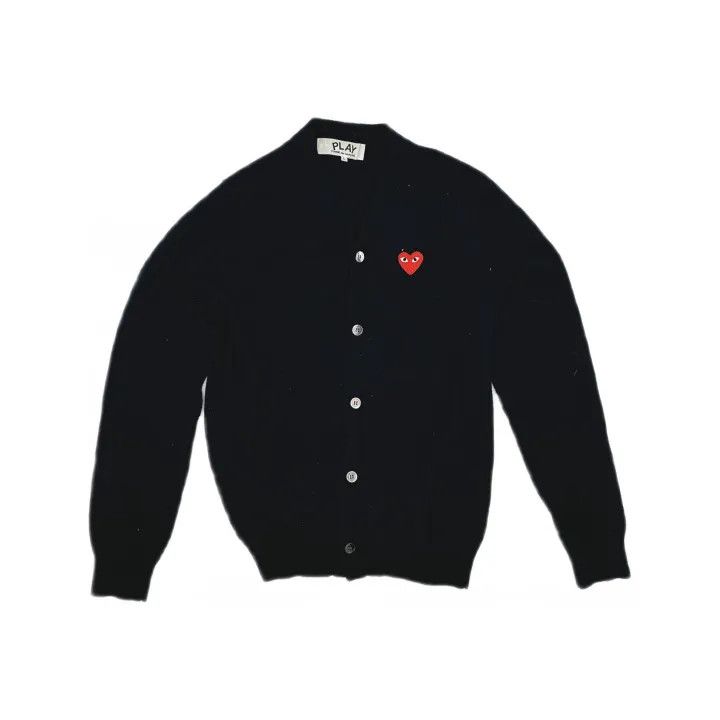 Comme des Garcons PLAY Comme des Garçons Play Black Wool Cardigan 0079 Size US L / EU 52-54 / 3 - 2 Thumbnail