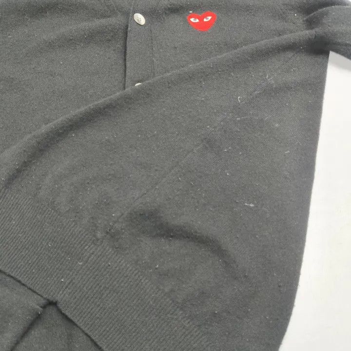 Comme des Garcons PLAY Comme des Garçons Play Black Wool Cardigan 0079 Size US L / EU 52-54 / 3 - 14 Thumbnail