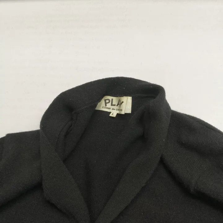 Comme des Garcons PLAY Comme des Garçons Play Black Wool Cardigan 0079 Size US L / EU 52-54 / 3 - 8 Thumbnail