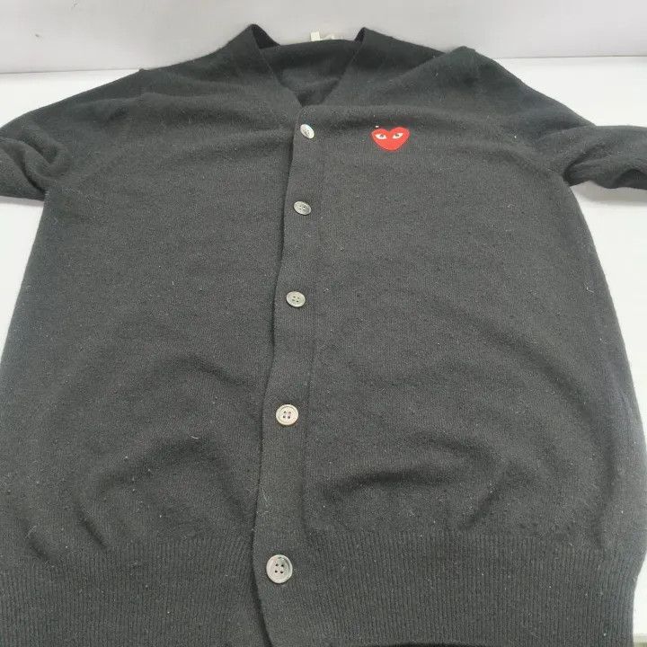 Comme des Garcons PLAY Comme des Garçons Play Black Wool Cardigan 0079 Size US L / EU 52-54 / 3 - 12 Thumbnail