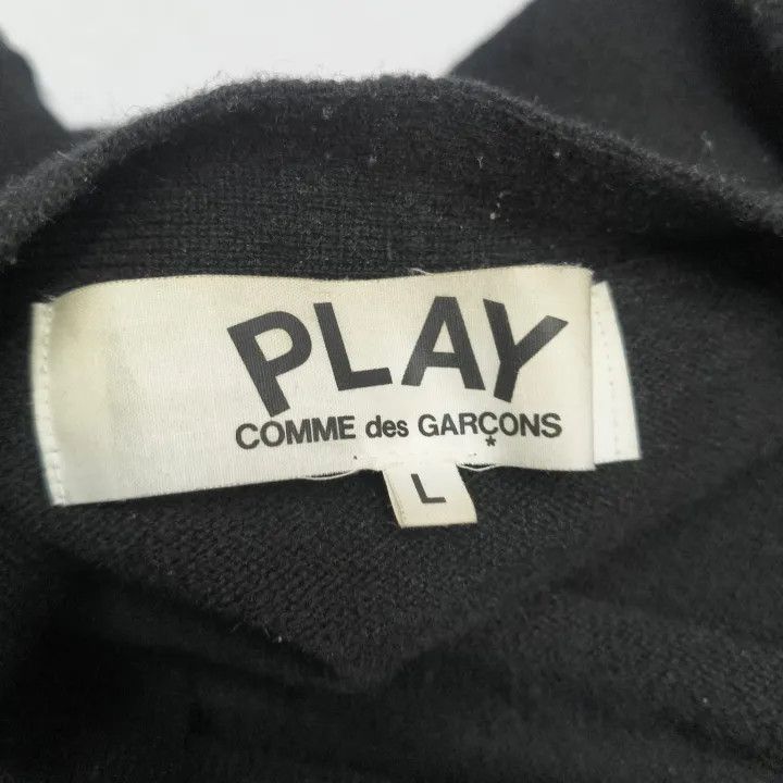 Comme des Garcons PLAY Comme des Garçons Play Black Wool Cardigan 0079 Size US L / EU 52-54 / 3 - 4 Thumbnail