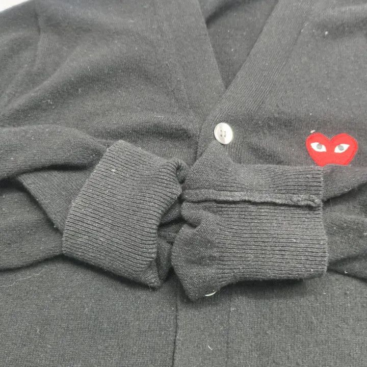 Comme des Garcons PLAY Comme des Garçons Play Black Wool Cardigan 0079 Size US L / EU 52-54 / 3 - 11 Thumbnail