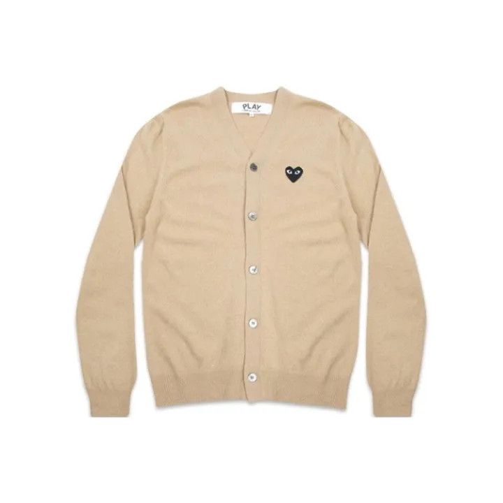 Comme des Garcons PLAY Comme des Garçons Play Beige Knit Cardigan for Men 0079 Size US L / EU 52-54 / 3 - 2 Thumbnail