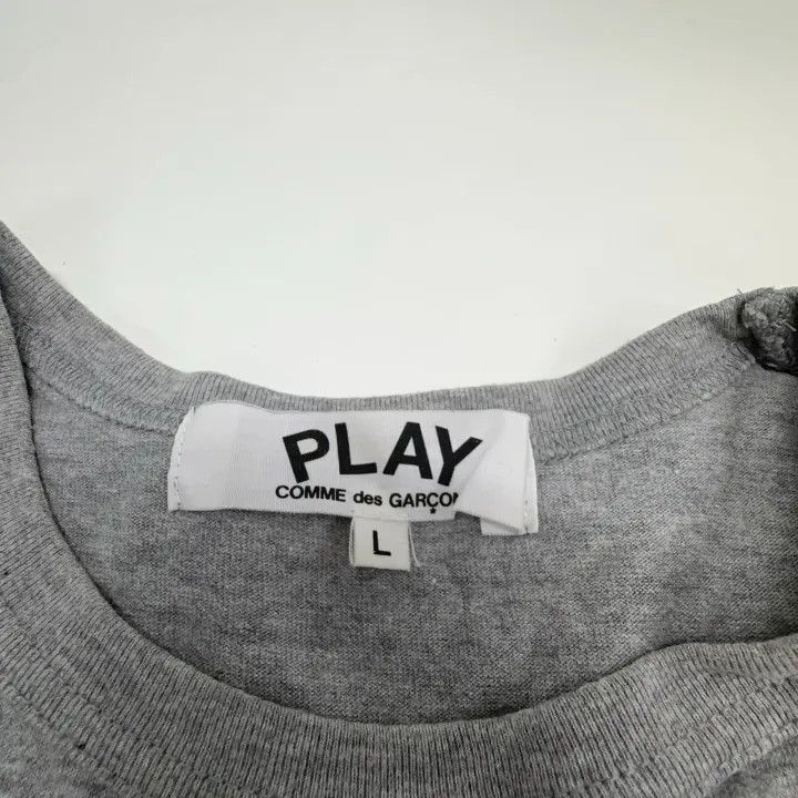 Comme des Garcons PLAY Comme des Garçons Play Grey Heart Logo Tee 0079 Size L / US 10 / IT 46 - 4 Thumbnail