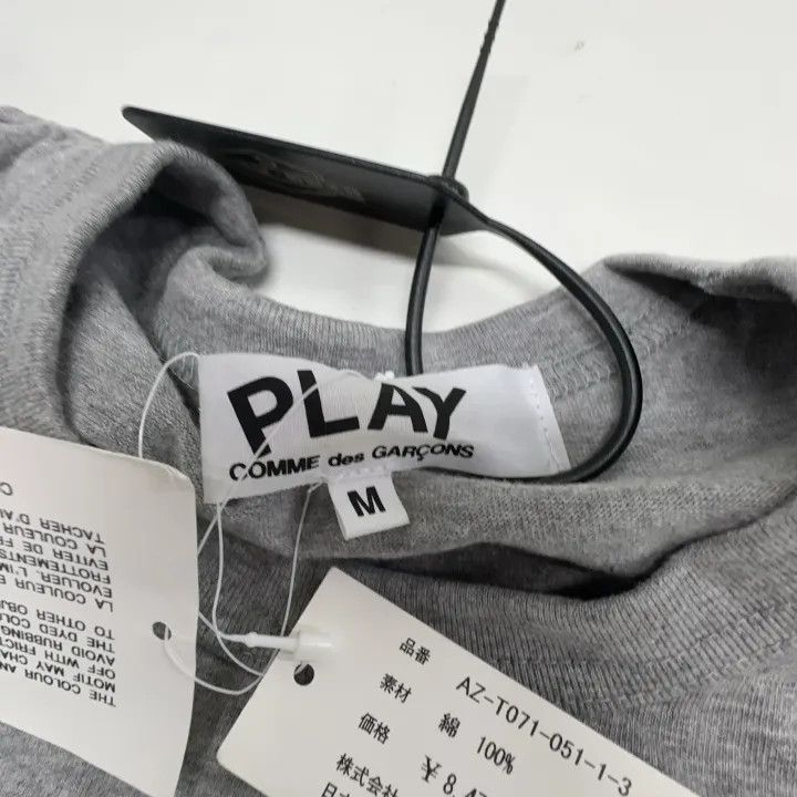 Comme des Garcons PLAY Comme des Garçons Play Gray Short Sleeve T-shirt 0079 Size M / US 6-8 / IT 42-44 - 5 Thumbnail