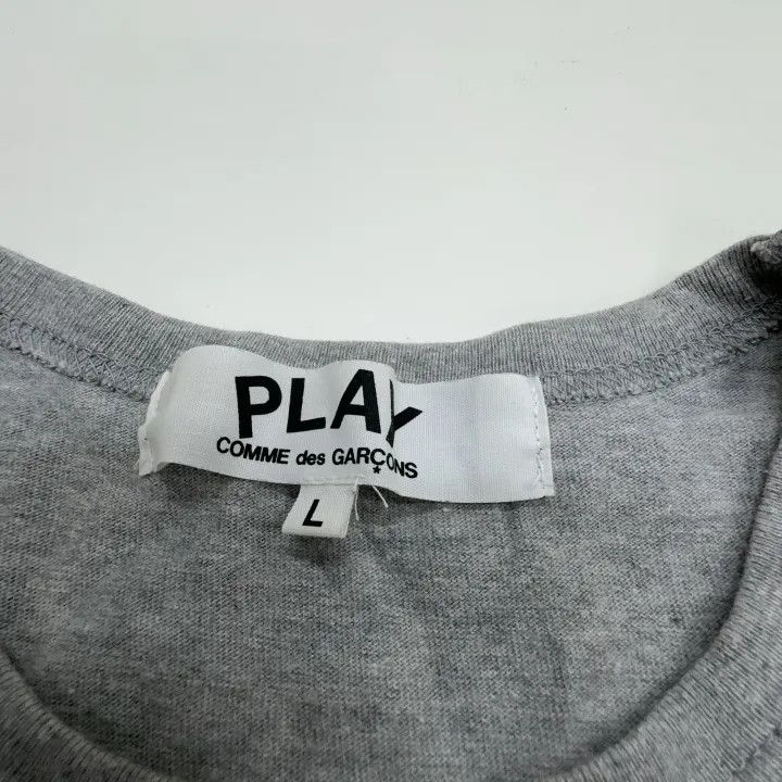 Comme des Garcons PLAY Comme des Garçons Play Gray Heart Logo T-Shirt 0079 Size L / US 10 / IT 46 - 2 Thumbnail