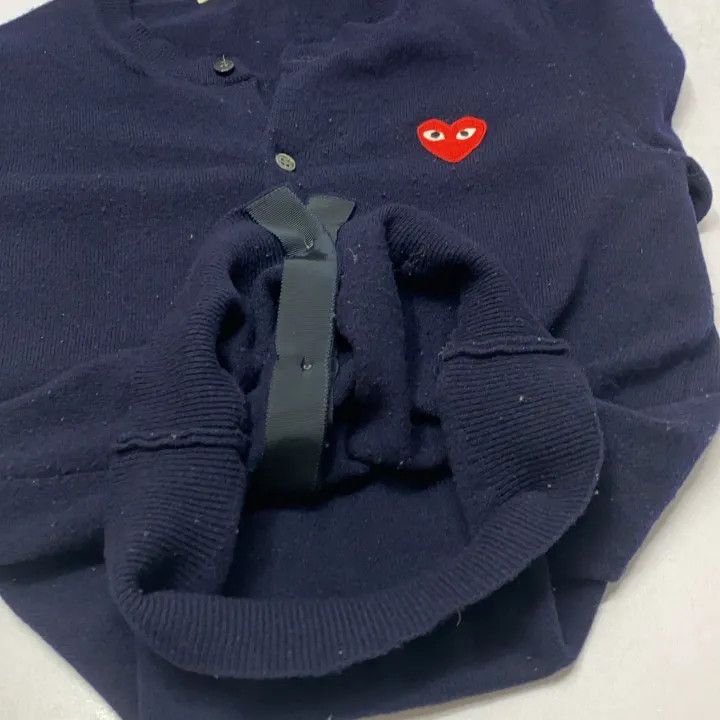 Comme des Garcons Comme des Garçons Play Navy Heart Cardigan 0079 Size M / US 6-8 / IT 42-44 - 11 Thumbnail