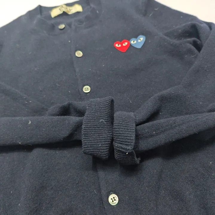Comme des Garcons PLAY Comme des Garçons Play Navy Heart Cardigan 0079 Size S / US 4 / IT 40 - 16 Thumbnail