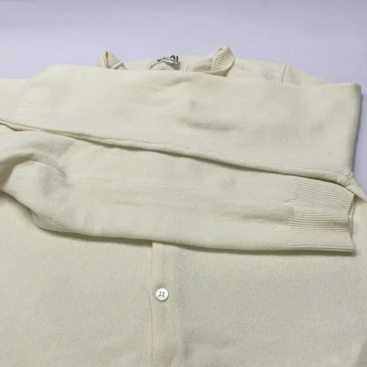 Comme des Garcons PLAY Comme des Garçons Play White Knit Cardigan 0079 Size L / US 10 / IT 46 - 8 Thumbnail