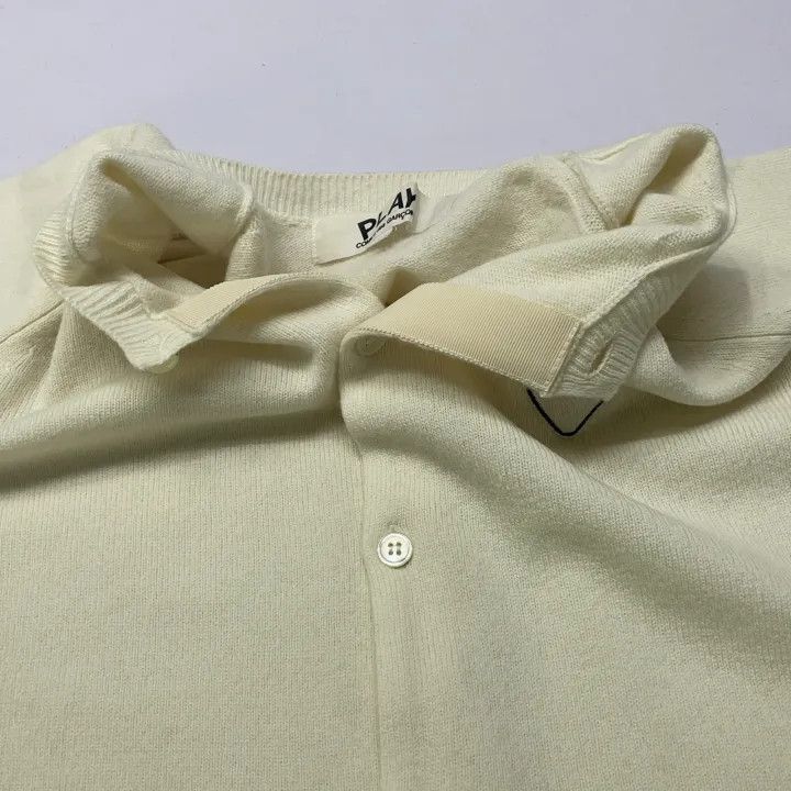 Comme des Garcons PLAY Comme des Garçons Play White Knit Cardigan 0079 Size L / US 10 / IT 46 - 7 Thumbnail