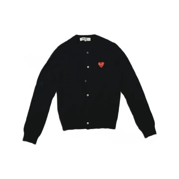 Comme des Garcons PLAY Comme des Garçons Play Black Knit Cardigan 0079 Size L / US 10 / IT 46 - 2 Thumbnail