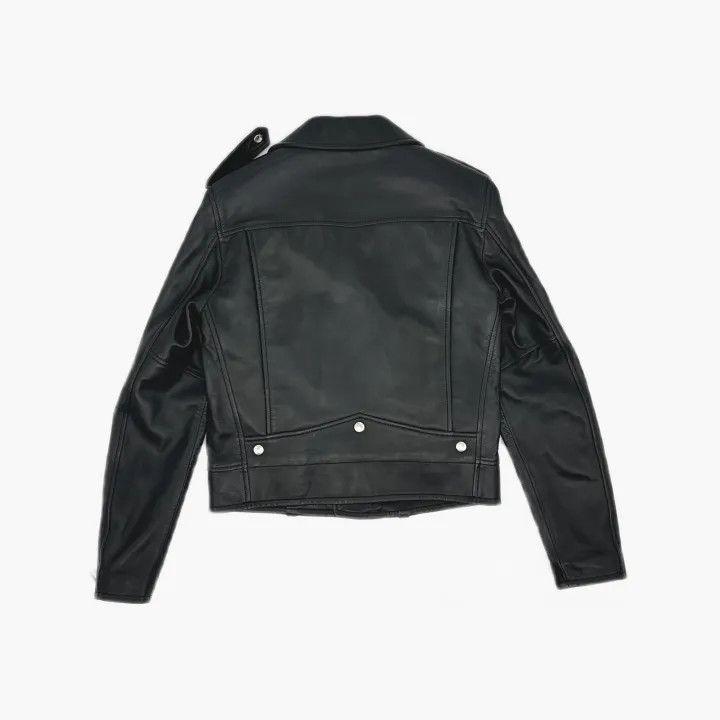 Yves Saint Laurent Saint Laurent Black Leather Biker Jacket for Women 0079 Size S / US 4 / IT 40 - 3 Thumbnail