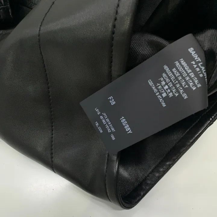 Yves Saint Laurent Saint Laurent Black Leather Biker Jacket for Women 0079 Size S / US 4 / IT 40 - 4 Thumbnail