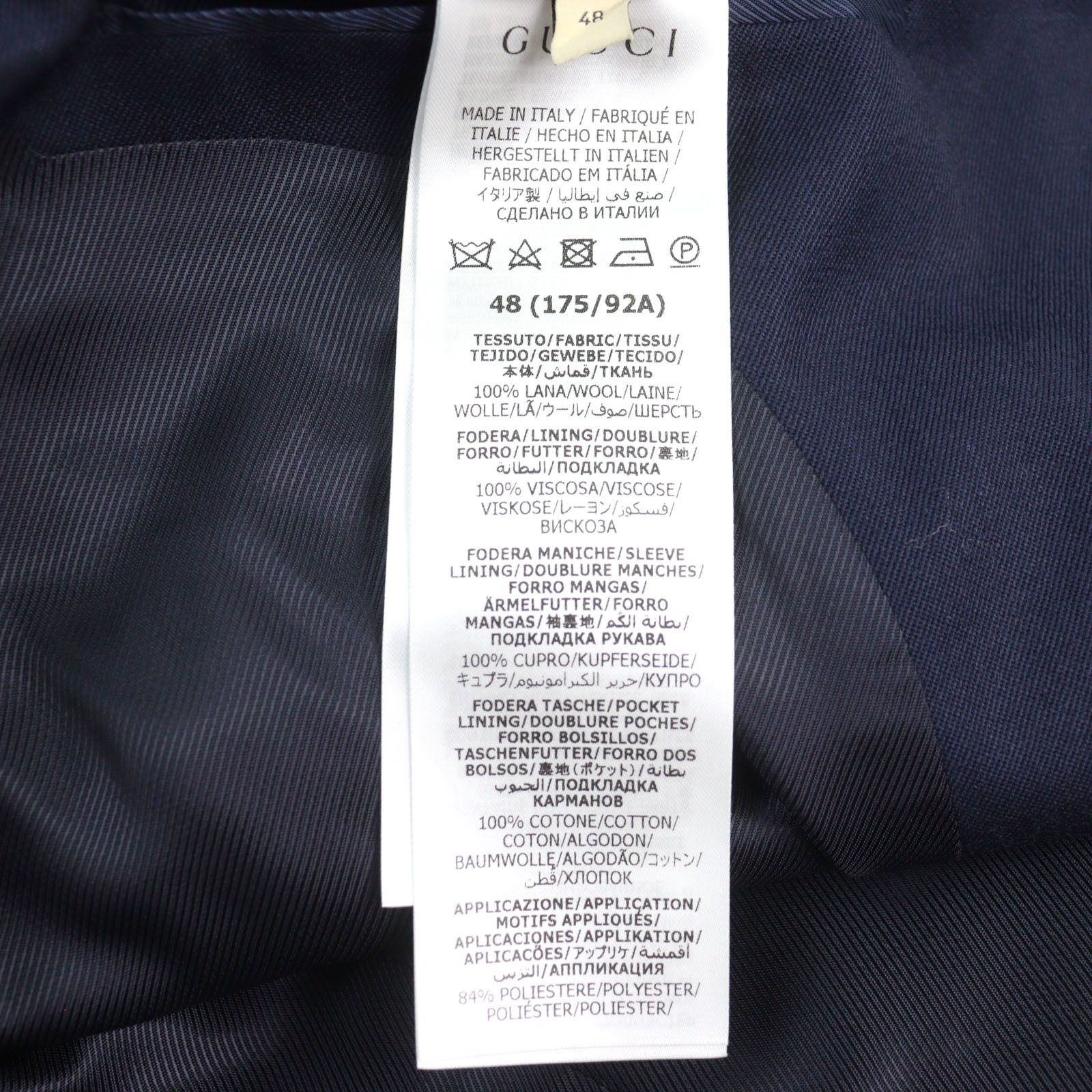 Gucci Gucci Gucci Double breasted jacket Wool Jacket Cotton Suits 736770 Size ONE SIZE - 9 Thumbnail