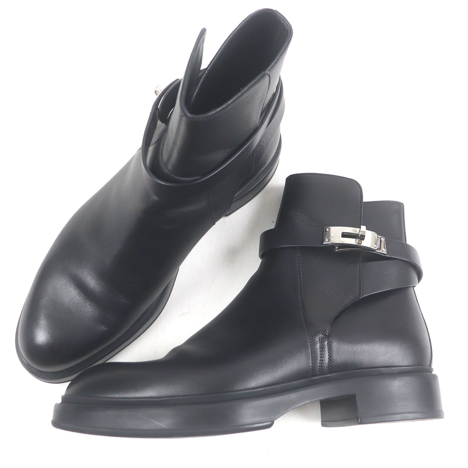 Hermes Hermes Hermes Kelly Buckle Leather Ankle Boots Leather Shoes Size ONE SIZE - 3 Thumbnail