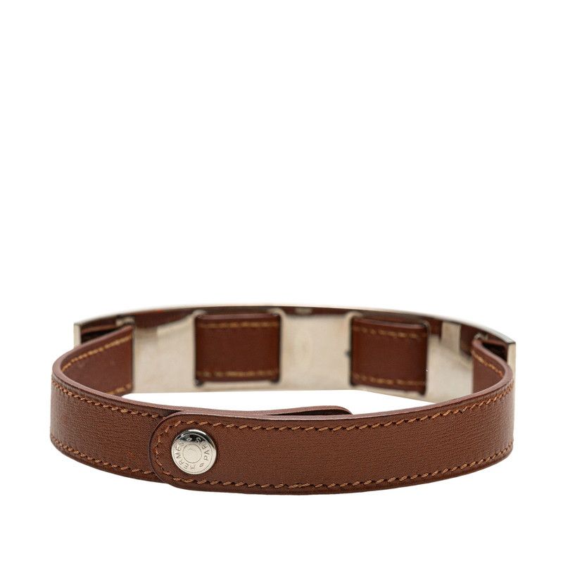 Hermes Hermes Choker Leather Metal Necklace Leather Necklace