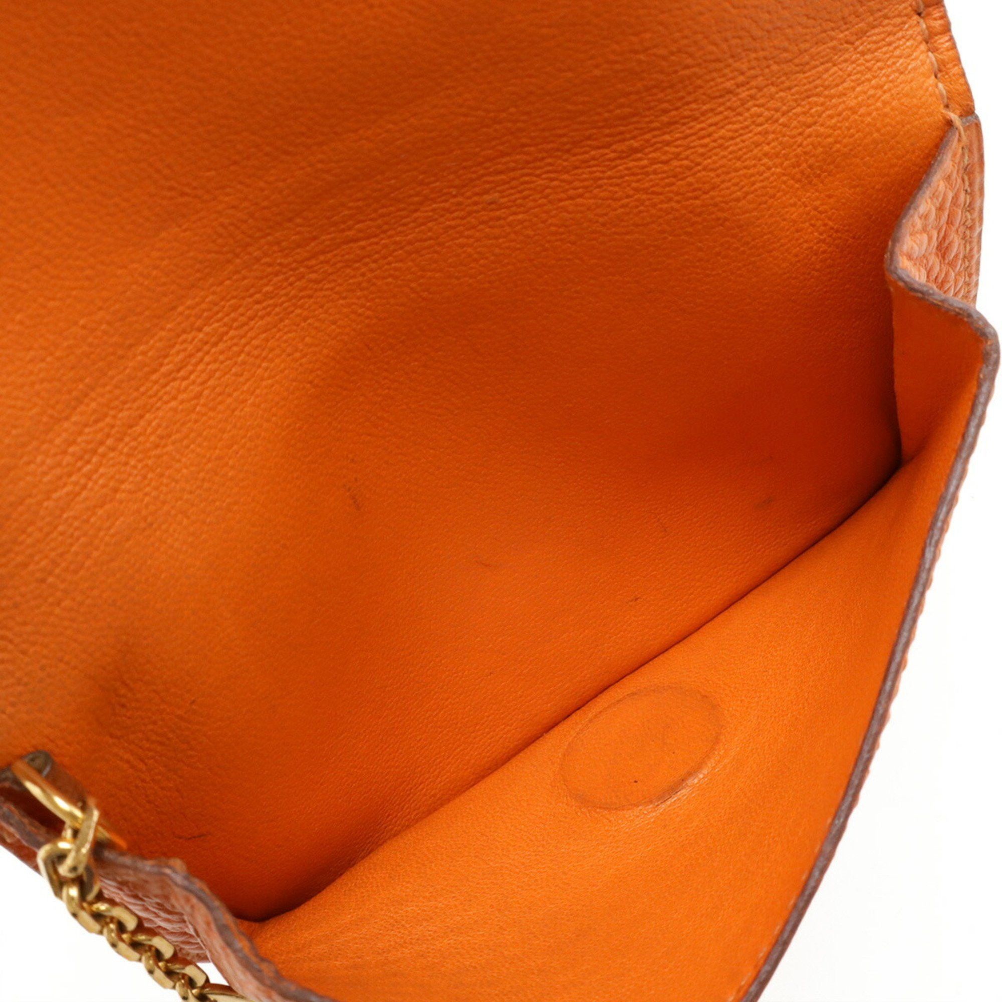 Hermes HERMES Dogon Key Case, Coin Purse, Card Togo Leather, Orange, H Stamp Size ONE SIZE - 7 Thumbnail