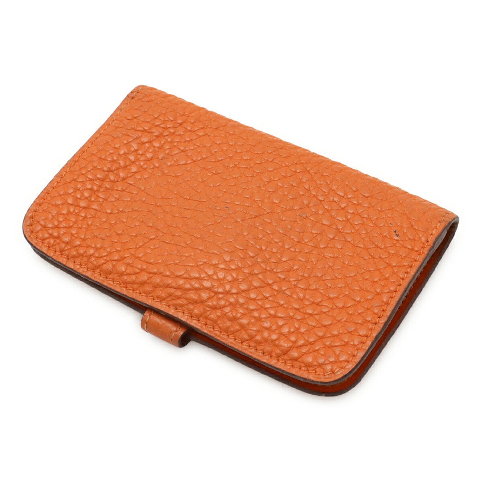 Hermes HERMES Dogon Key Case, Coin Purse, Card Togo Leather, Orange, H Stamp Size ONE SIZE - 3 Thumbnail
