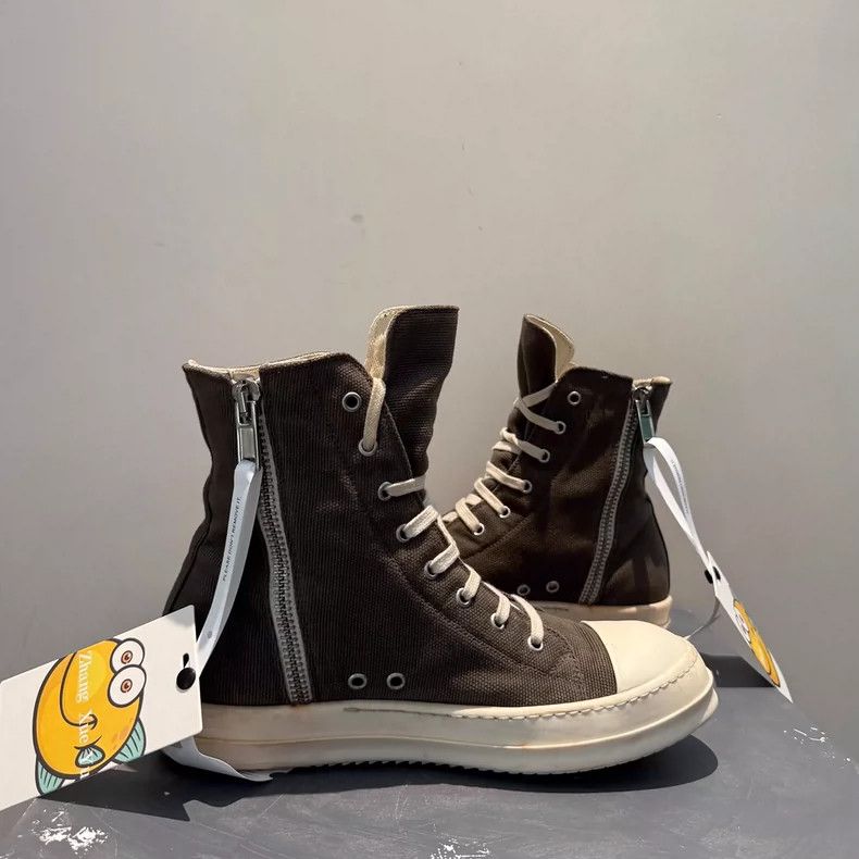 Rick Owens rickowens drkshdw brown high-top shoes Size US 5 / EU 37 - 3 Thumbnail