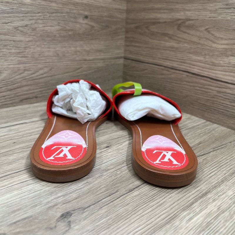 Louis Vuitton Louis Vuitton Red Lock It Flat Sandals 0079 Size US 6 / IT 36 - 5 Thumbnail