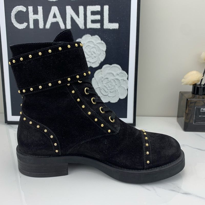 Louis Vuitton Louis Vuitton Black Velvet Studded Martin Boots 0079 Size US 6 / IT 36 - 3 Thumbnail