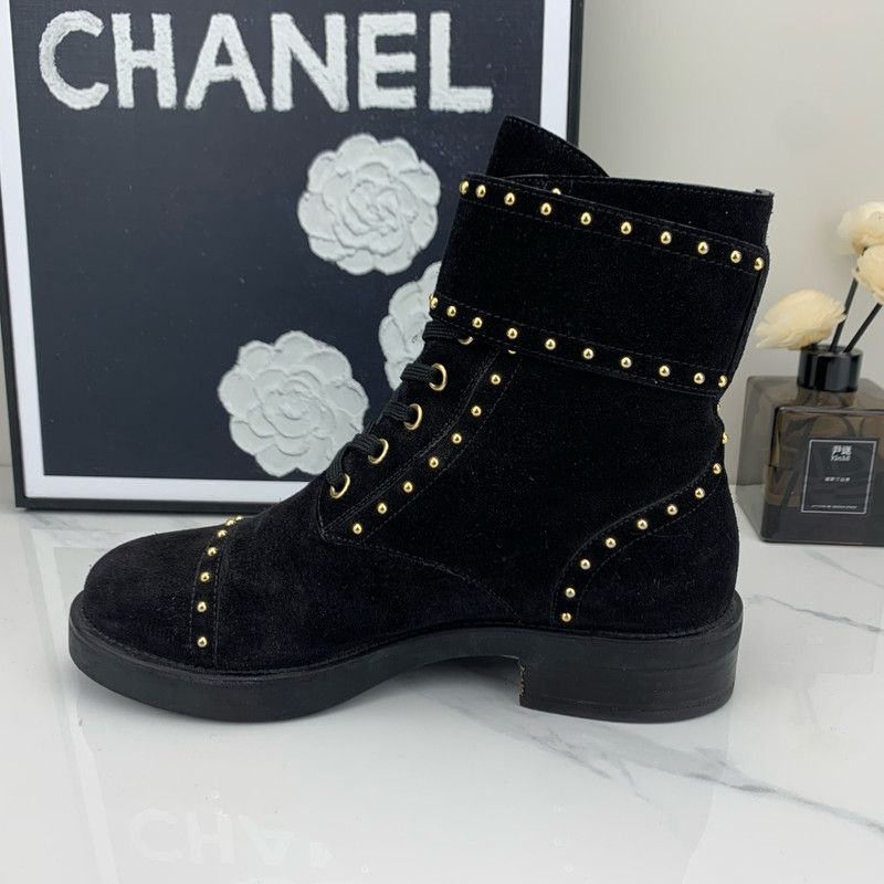 Louis Vuitton Louis Vuitton Black Velvet Studded Martin Boots 0079 Size US 6 / IT 36 - 9 Thumbnail